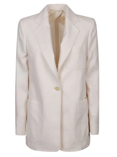 Shop Max Mara Boemia Jacket In Bianco Tela