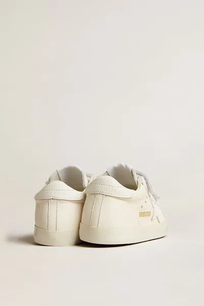 Shop Golden Goose School Leather Sneakers In Optic White