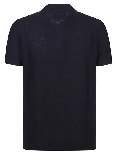 Shop Apc Jay Short Sleeve Polo Shirt In Iak Dark Navy