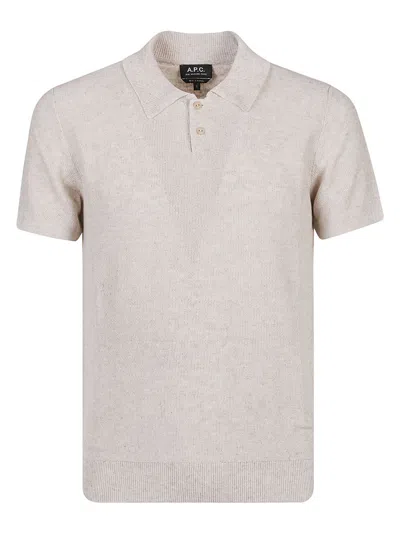 Shop Apc Jay Short Sleeve Polo Shirt In Baa Beige