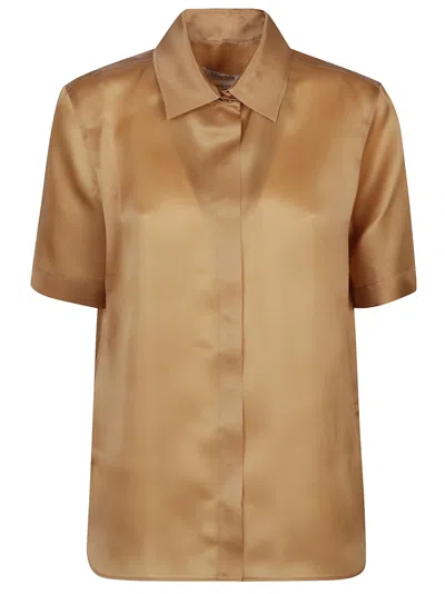 Shop Max Mara Acanto1234 Short Sleeve Shirt In Cuoio