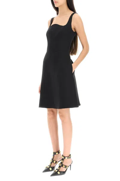 Shop Valentino Open Back Sleeveless Mini Dress In Black