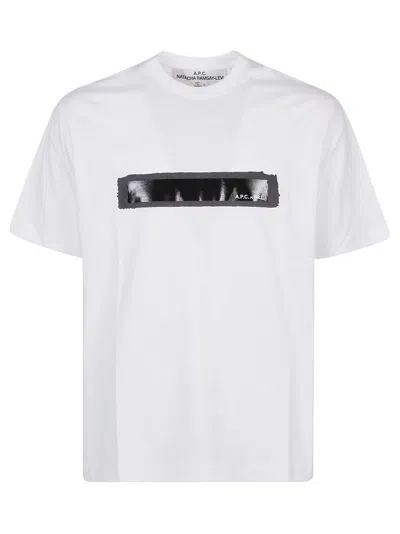 Shop Apc Jean Homme T-shirt In Aab Blanc