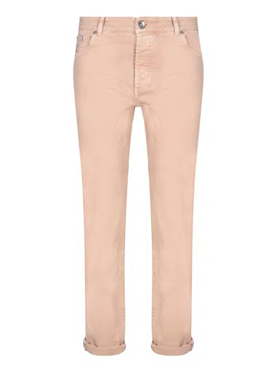 Shop Brunello Cucinelli Logo Patch Straight-leg Jeans