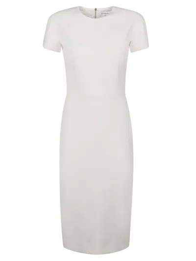 Shop Victoria Beckham Fitted T-shirt Dress In Ivory