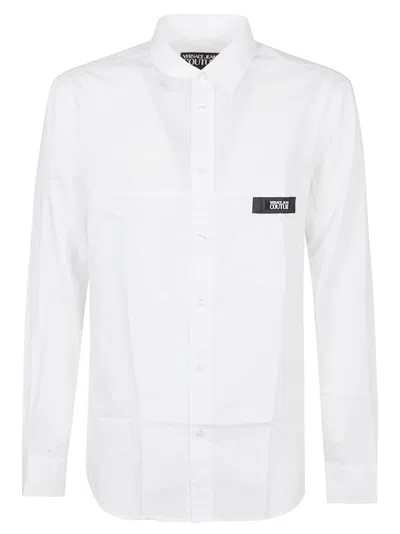 Shop Versace Jeans Couture Patch Logo Basic Shirt In White