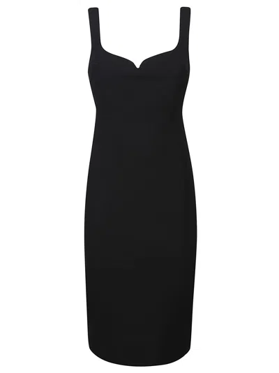 Shop Victoria Beckham Sleeveless Fitted T-shirt Dress In Black