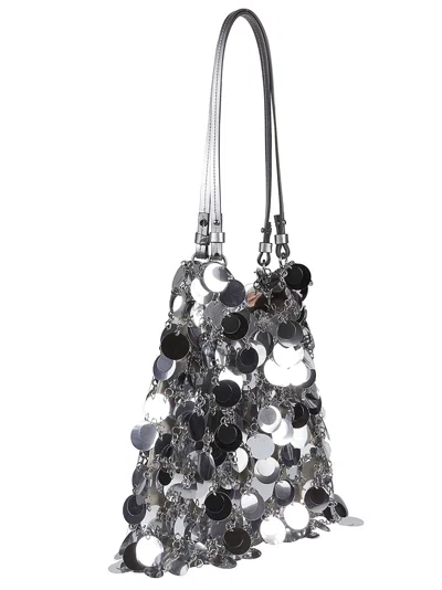 Shop Paco Rabanne Large Sparkle Discs Bag In Silver