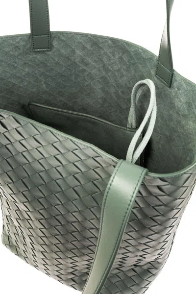 Shop Bottega Veneta Classic Intrecciato Tote Bag In Aloe/silver