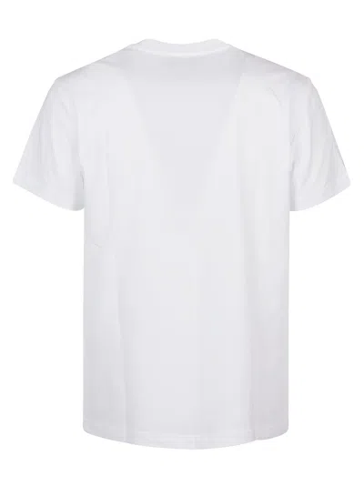 Shop Versace Jeans Couture Baroque Panel T-shirt In White/gold
