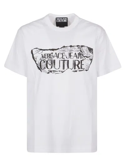 Shop Versace Jeans Couture Magazine Logo T-shirt In White