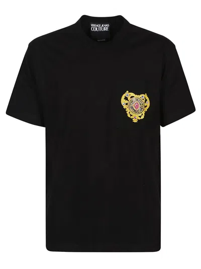 Shop Versace Jeans Couture Small Heart Couture T-shirt In Black