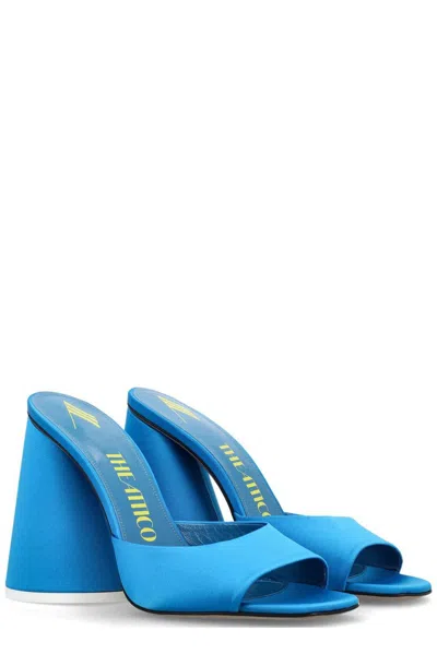Shop Attico Luz Chunky Heel Mule In Clear Blue