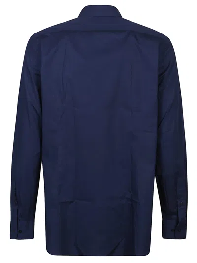 Shop Etro Roma Long Sleeve Shirt In Blu Navy