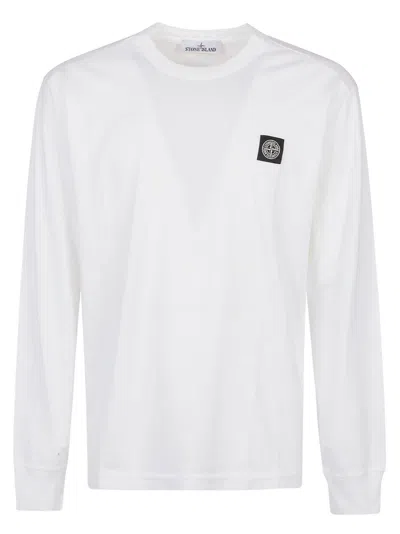 Shop Stone Island Long Sleeve T-shirt In White