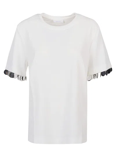 Rabanne Disc Trim Crewneck T-shirt In White