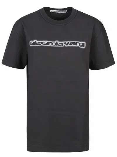 Shop Alexander Wang Halo Glow Printed T-shirt In A Acid Obsidian