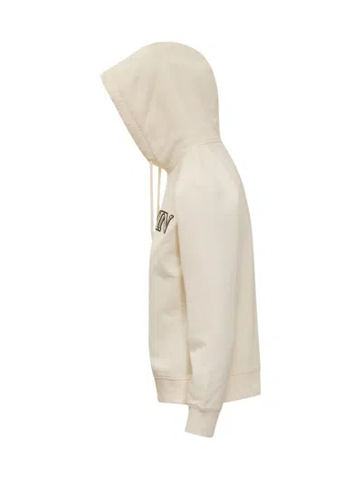 Lanvin Logo-embroidered Cotton Hoodie In White