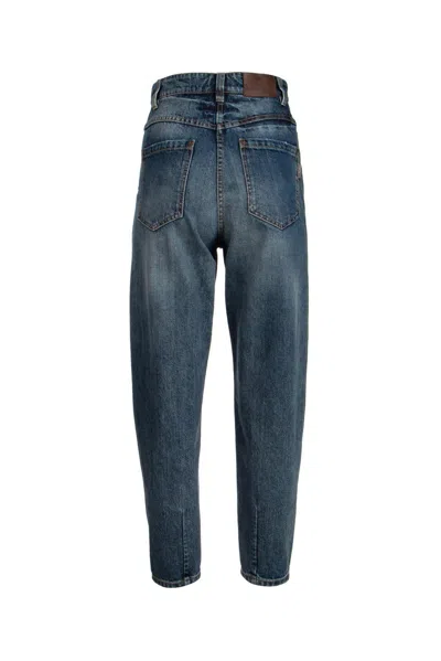 Brunello Cucinelli High-waist Tapered Jeans In Blue