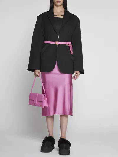 Jacquemus Logo-plaque Strap-detail Skirt In Pink