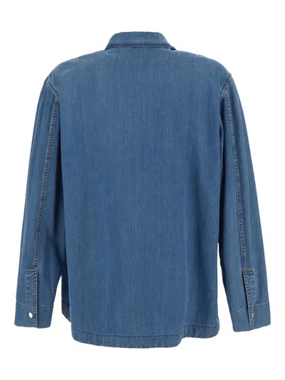Lanvin Denim Shirt In Clear Blue