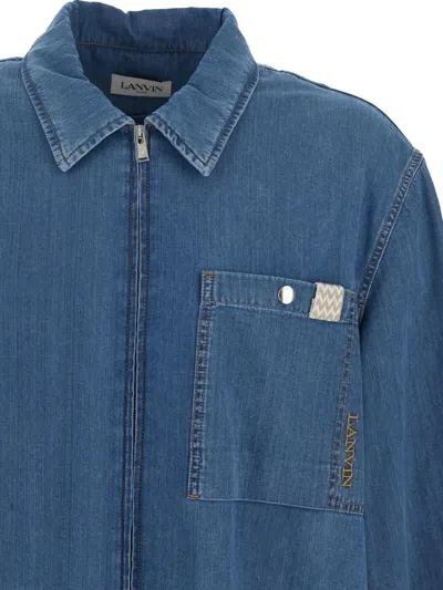 Lanvin Denim Shirt In Clear Blue