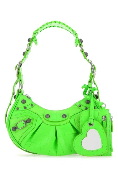 Balenciaga Le Cagole Xs Shoulder Bag In Acid Green In Green