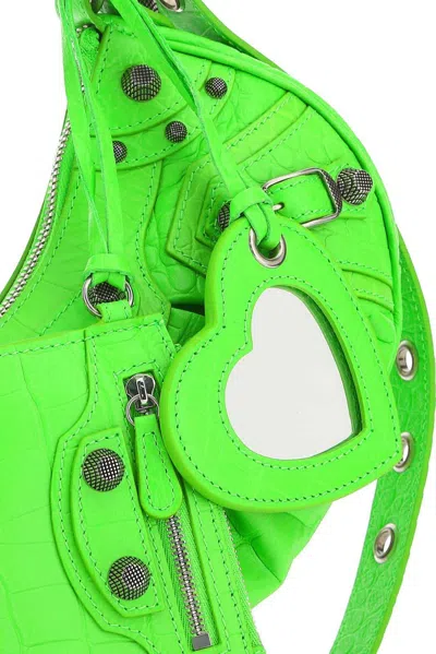 Shop Balenciaga Le Cagole Xs Shoulder Bag In Green