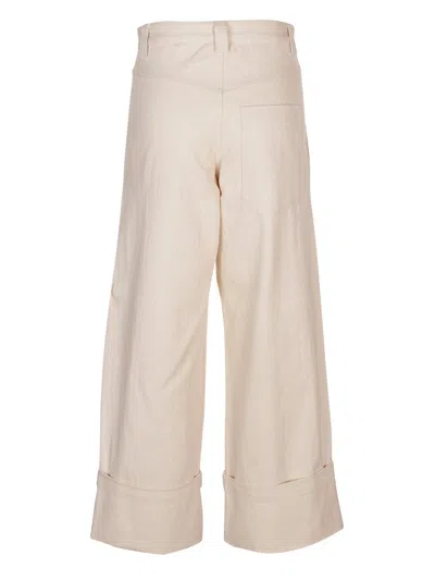 Shop Moncler 1952 Wide Leg Trousers In White