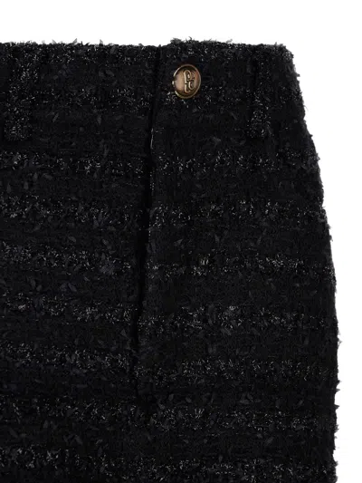 Balenciaga Metallic Tweed Baggy Wide-leg Pants In Black