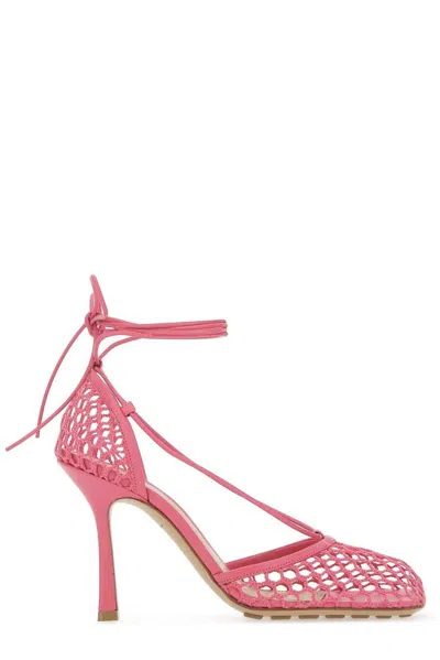 Shop Bottega Veneta Stretch Lace-up Sandals In Pink