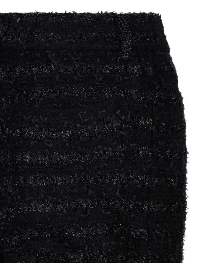 Balenciaga Metallic Tweed Baggy Wide-leg Pants In Black