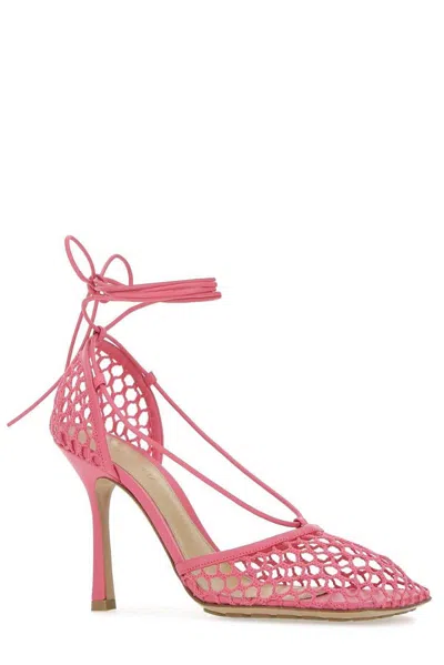 Shop Bottega Veneta Stretch Lace-up Sandals In Pink