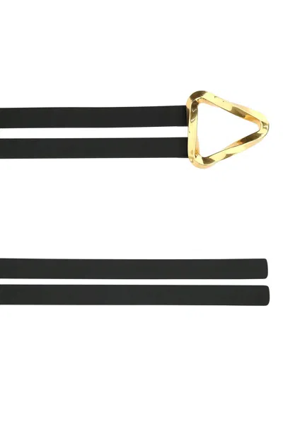 Shop Bottega Veneta Black Leather Grasp Belt