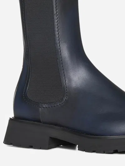 Shop Alexander Mcqueen Leather Chelsea Boots In Grey