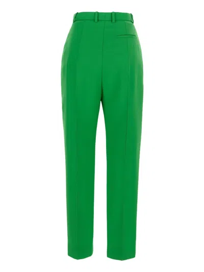 Shop Alexander Mcqueen Green Wool Tailored Trousers