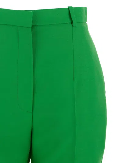 Shop Alexander Mcqueen Green Wool Tailored Trousers