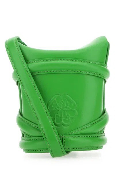 Alexander Mcqueen The Curve Embossed Cylindrical Shoulder Bag In Green