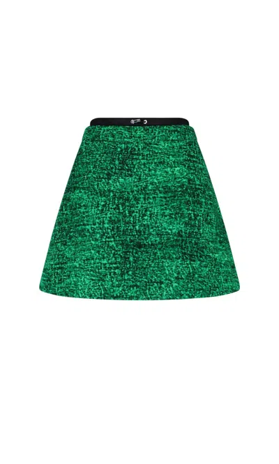 Shop Moncler X J.w. Anderson Mini Printed Skirt In Green