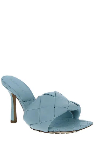 Shop Bottega Veneta Lido Intrecciato Mule Sandals In Blue