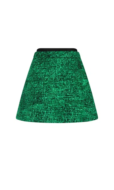 Shop Moncler X J.w. Anderson Mini Printed Skirt In Green