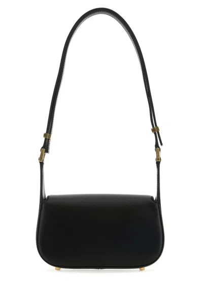Shop Valentino Black Leather Small Vlogo Chain Crossbody Bag