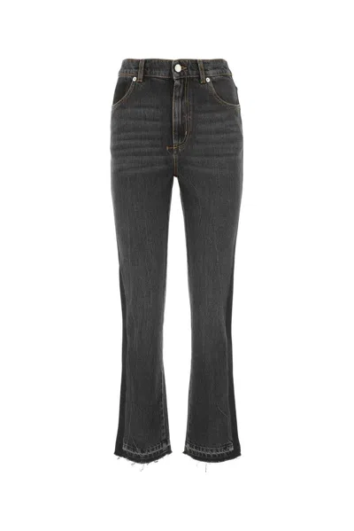 Alexander Mcqueen Alexander Mc Queen Slim Black Bell Bottom Jeans In Black