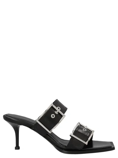 Shop Alexander Mcqueen Punk Sandals In Black