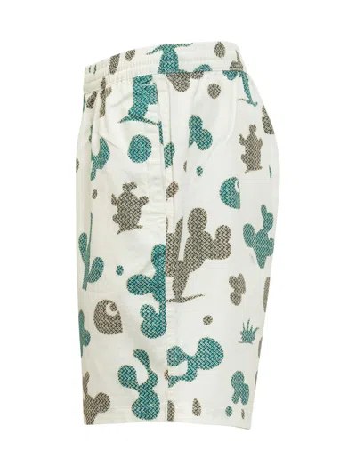 Shop Carhartt Shorts With Cactus Print In Opus Print Wax