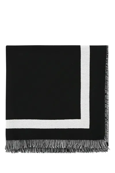 Shop Alexander Mcqueen Two-tone Wool Oversize Scarf In Black