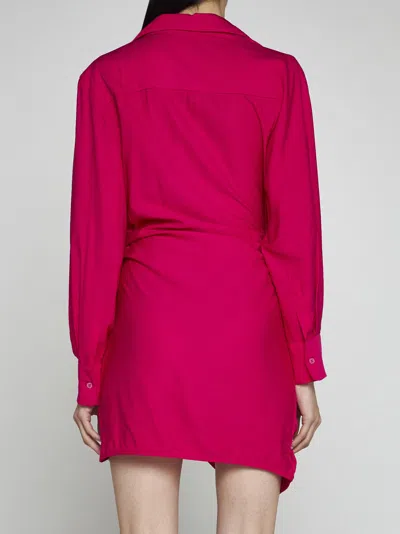 Shop Jacquemus Bahia Viscose-blend Dress In Pink