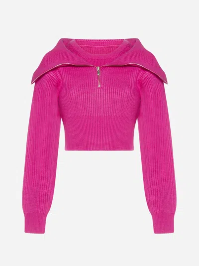 Jacquemus Risoul Merino Wool Sweater In Pink