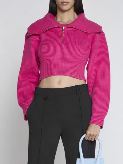 Shop Jacquemus Risoul Merino Wool Sweater In Pink