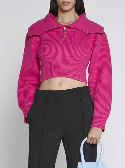Jacquemus Risoul Merino Wool Sweater In Pink
